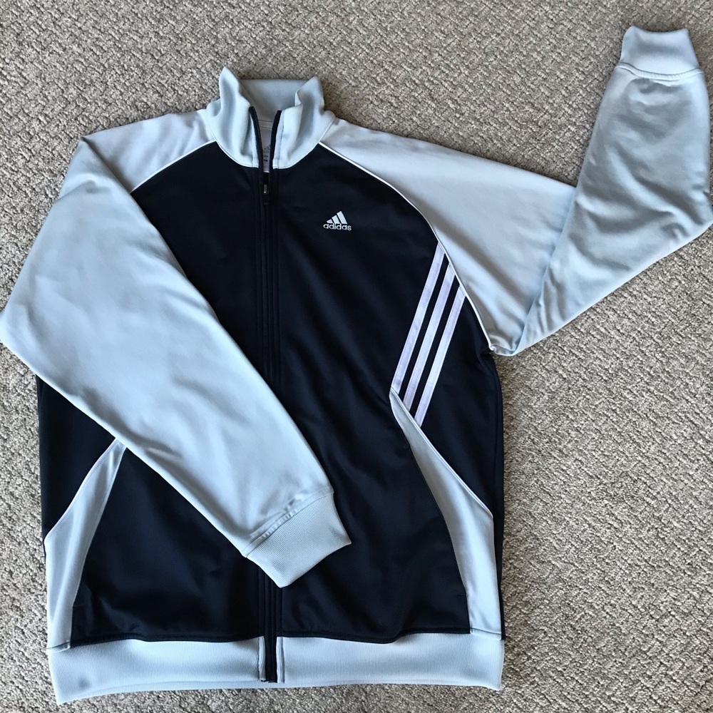 💙 Adidas Zip Up Blue/Gray XL